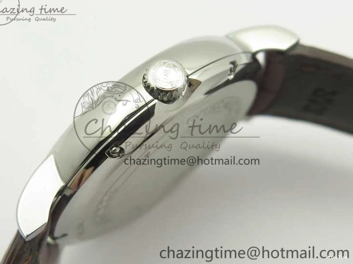 MIROTIME 0122 Portofino Automatic SS TWF 1:1 Best Edition Silver Dial Gold Markers on Brown Leather Strap A Bright 7203